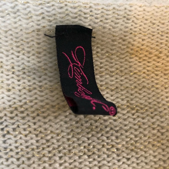 Kimberly C. Pullover Poncho Sweater Southwestern Boho w/Gold Glitter Flecks - Picture 9 of 9